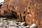 Hull damage of Plassey shipwreck on shore of Inisheer island. Aran islands, county Galway, Ireland. Popular tourist landmark and