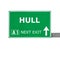 HULL road sign isolated on white