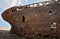 The hull of the ship Eduard Bohlan withstanding destruction