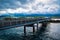 Hulvagen Bridge near Atlantic Ocean Road, passing through small islands in Norwegian Sea and is part of National Tourist Routes