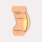 Human abdominal muscles. Ocation of visceral fat stored within abdominal cavity. Medical diagram.