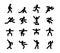 Human action poses. Running walking, jumping and