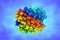 Human adipocyte fatty acid binding protein in complex with a carboxylic acid ligand. 3d illustration