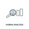 Human Analysis icon symbol in outline style. Creative sign from human resources icons collection. Thin line Human Analysis icon
