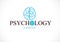 Human anatomical brain, mental health psychology conceptual logo