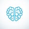 Human anatomical brain vector illustration, logo or icon.