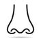 Human anatomy flat nose icon, smell health organ vector illustration, face part sign