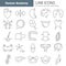 Human anatomy line icons set