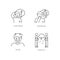 Human attitude pixel perfect linear icons set