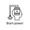 Human, battery, light bulb in mind icon. Element of human mind with name icon. Thin line icon for website design and development,