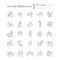 Human behaviour linear icons set