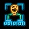 Human Binary Code neon glow icon illustration
