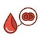 Human body blood cells anatomy organ health line and fill icon