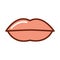 Human body mouth lips anatomy organ health line and fill icon
