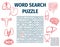 Human body organs word search game worksheet