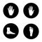 Human body parts glyph icons set