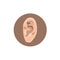 Human body parts simple art. Ear vector illustration