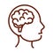 Human body profile brain anatomy organ health line icon style