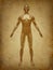 Human body symbol ancient grunge