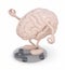 Human brain with arms and legs over balance