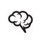 Human brain - black icon on white background vector illustration for website, mobile application, presentation, infographic.