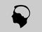 Human brain black silhouette icon for web