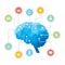 Human Brain - Blue Polygon Infographic Illustration