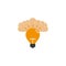 Human brain bulb invention idea icon flat style