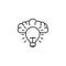 Human brain bulb invention idea icon line style