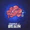 Human brain charge for power. charged with new ideas and though