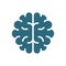 Human brain colored icon. Healthy internal organ symbol