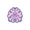 Human Brain colored icon - Vector symapses modern sign