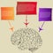 Human Brain with colorful Airplane Infographic banner Diagram for Business and Technology Concept