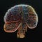 The human brain consisting of micro electrical circuits and wires, artificial intelligence