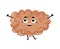 Human brain cute cartoon character