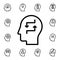 Human, brain, exchange flat vector icon in mind process pack