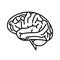 Human brain icon with thin line style. Generate ideas. Brainstorming