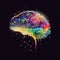 Human Brain Illustration, Rainbows, Glitter, Autism, Neuro Diversity