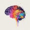 Human Brain Illustration, Rainbows, Glitter, Autism, Neuro Diversity