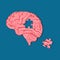 Human brain jigsaw puzzle Creativity for memory loss. mental health concept