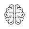 Human Brain Line Icon. Medical Neurology, Psychology Pictogram. Knowledge, Memory, Mind, Intelligence Outline Icon