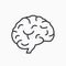 Human Brain Line Icon. Symbol of Wisdom, Memory, Mind, Creative Idea and Intelligence. Brain in Flat Style. Internal