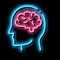 Human Brain In Man Silhouette Mind neon glow icon illustration