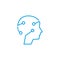 Human brain mind head with artificial intelligence robot head. Brain icon