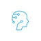 Human brain mind head with artificial intelligence robot head. Brain icon. Abstract brain logo