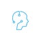 Human brain mind head with artificial intelligence robot head. Brain icon. Stock illustration