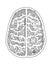 Human brain motherboard isolated vector illustration