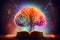 Human brain over a book, knowledge, Generative AI 2