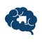 Human brain puzzle creativity silhouette icon