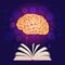The human brain receives knowledge and information through a book